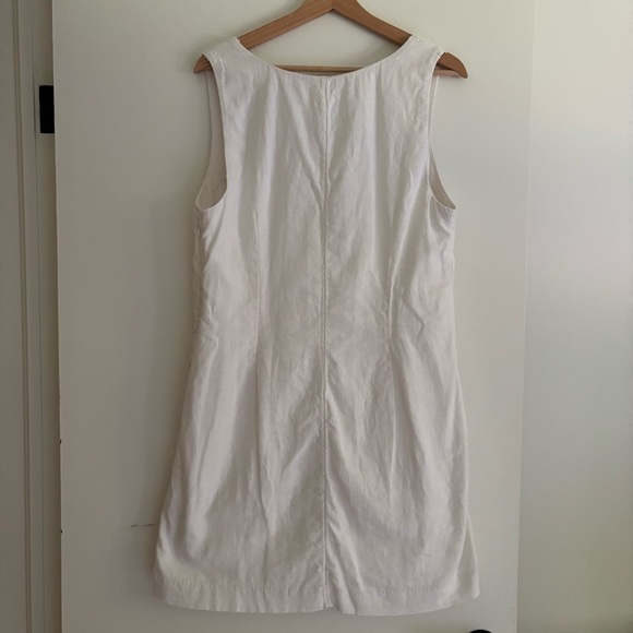 Abercrombie & Fitch Linen Blend Mini Shift Dress White Size M Tall - Picture 9 of 11